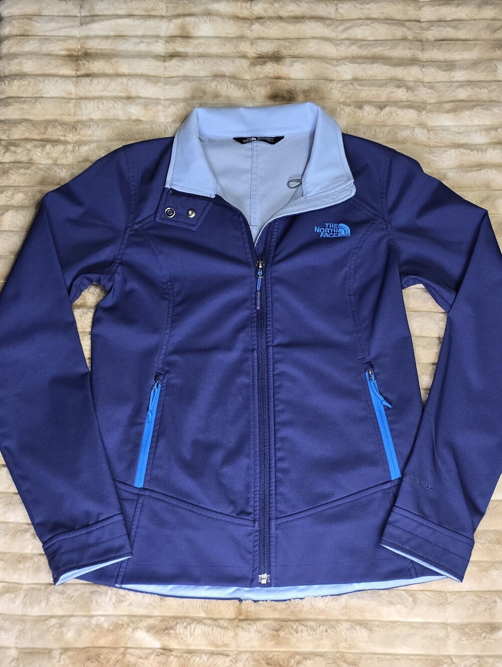 North Face WindWall Purple Blue Full Zip Softshell Jacket Small